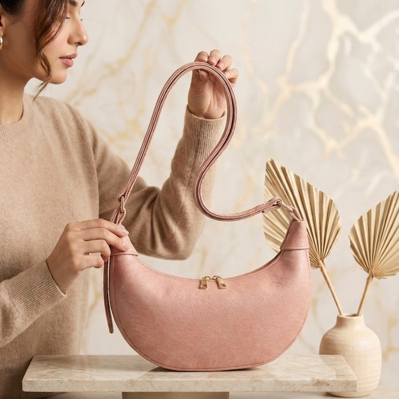 Semi-circle crossbody interior