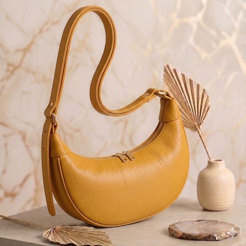 Semi-circle crossbody in brown