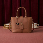 Butterfly charm tote in brown