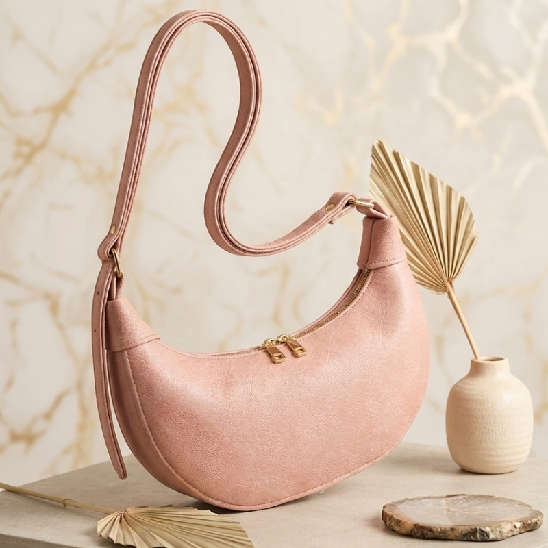 Semi-circle crossbody in pink