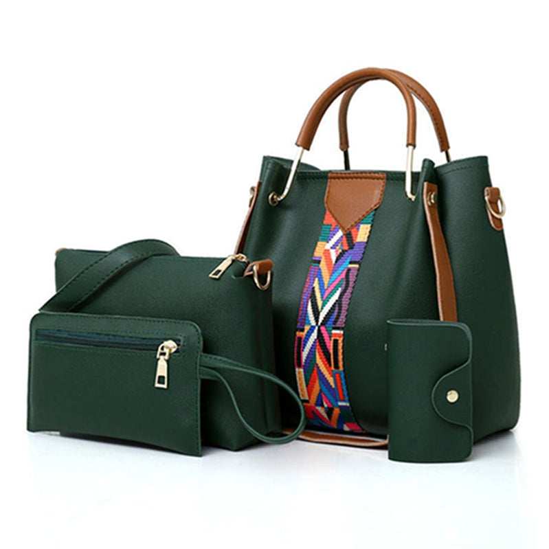 4-piece handbag set in green