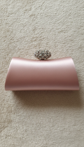 Satin Clutch with Crystal Clasp