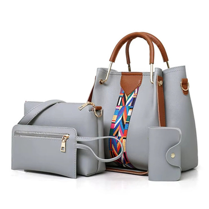 4-piece handbag set in grey