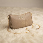 Shoulder purse in khaki