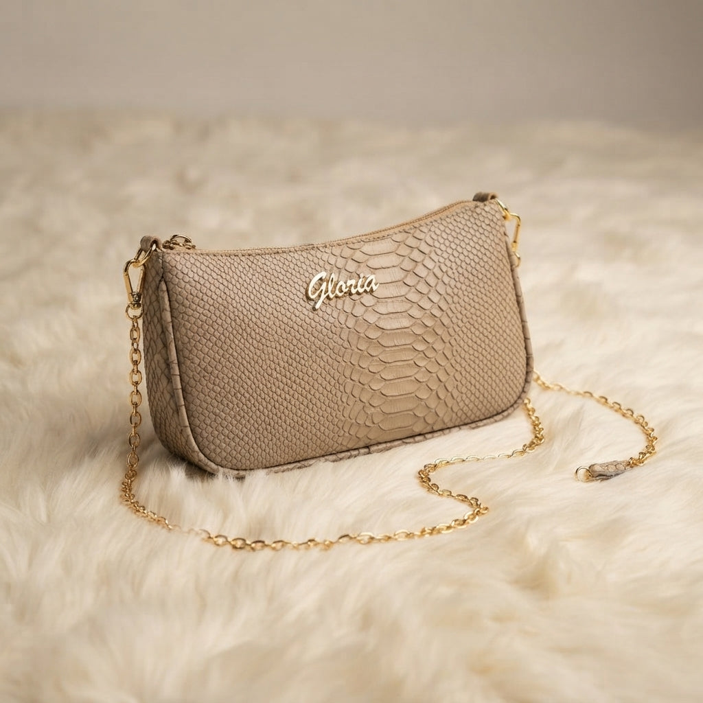 Shoulder purse in khaki