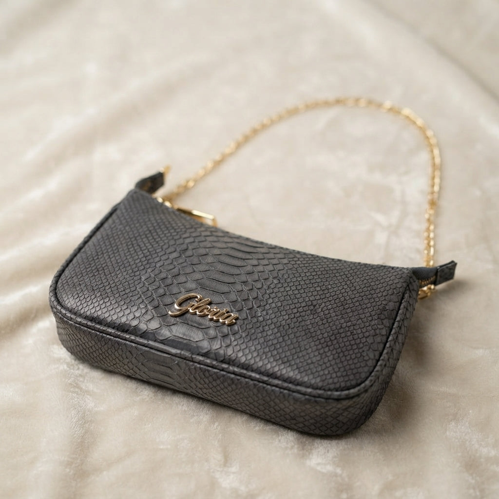 Shoulder purse in grey