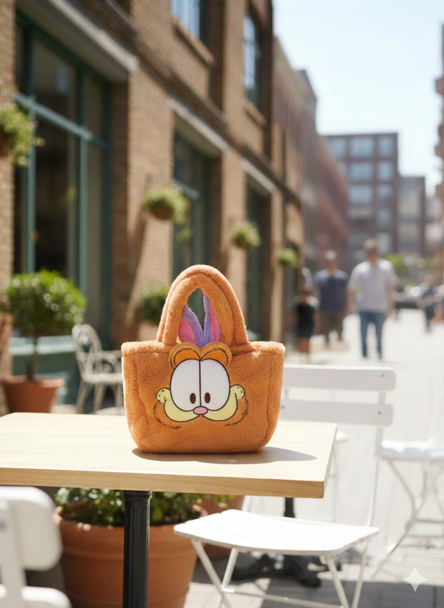 Plush handbag in dark yellow