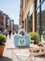 Plush handbag in blue