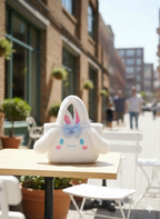 Plush handbag in white