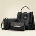 3-piece handbag set in black