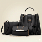 3-piece handbag set in black