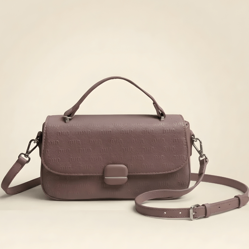 Embossed handbag in purple