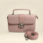 Textured handbag in pink