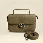 Textured handbag in green