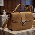 Textured handbag in khaki
