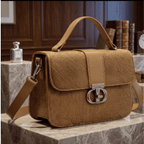 Textured handbag in khaki