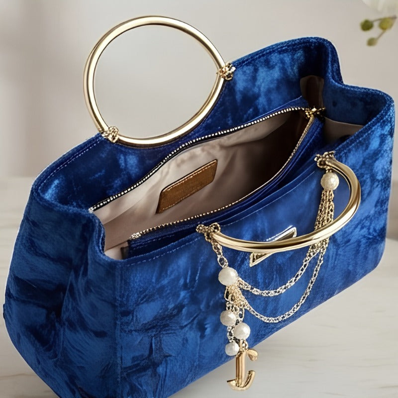 Velvet handbag interior