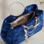 Velvet handbag interior