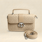 Textured handbag in off white
