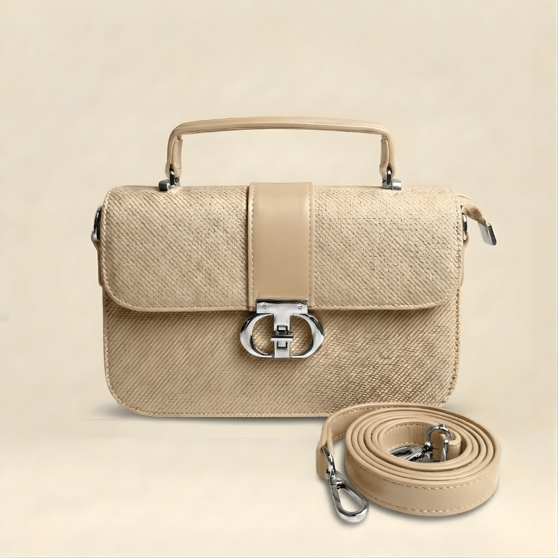 Textured handbag in off white