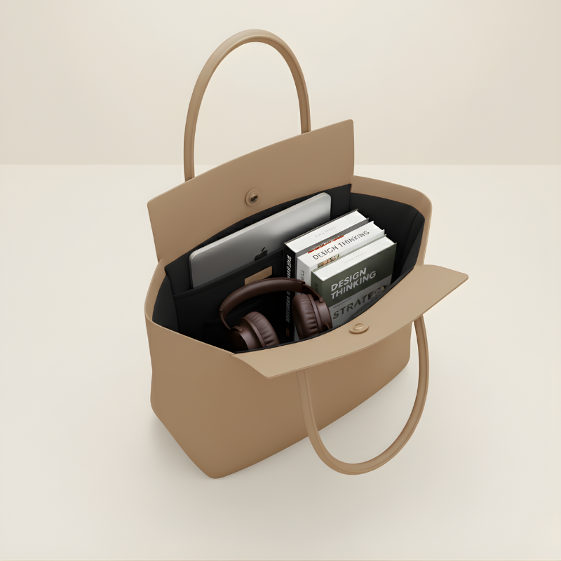 Tan shoulder bag side