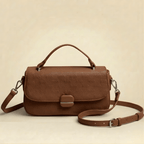Embossed handbag in yellowish brown