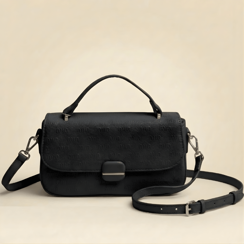 Embossed handbag in black