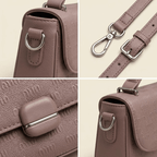 Embossed handbag detail view