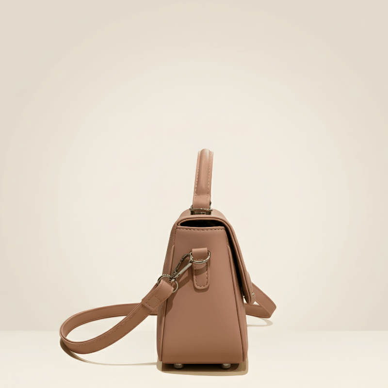 Embossed handbag side view