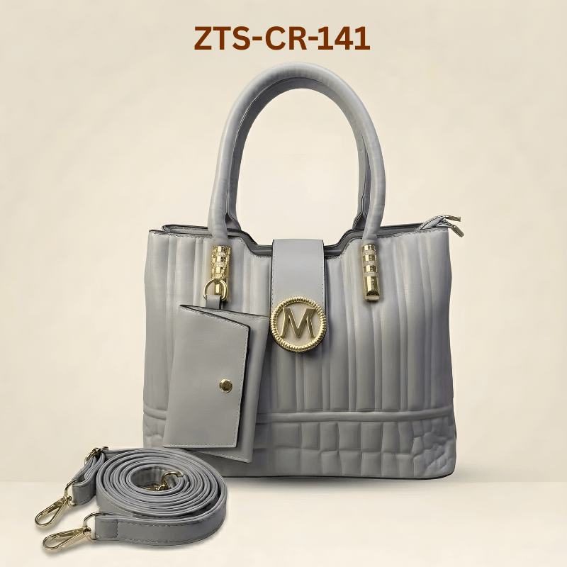 Quilted handbag in gray
