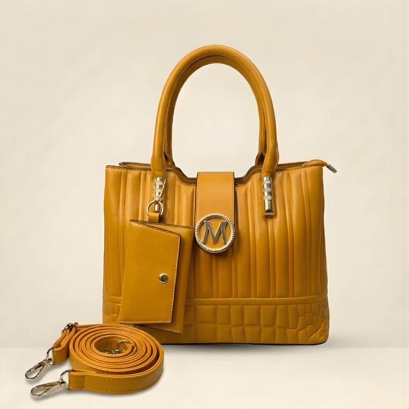 Quilted handbag in yellow