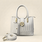 Quilted handbag in white