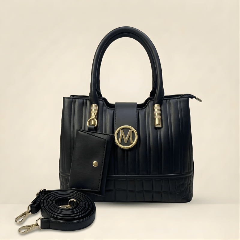 Quilted handbag in black