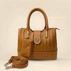 Quilted handbag in yellowish brown
